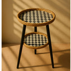 Rattanowy stolik kawowy z mozaiką