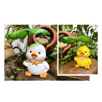 Figurka Kaczuszka z Parasolem z Liścia Lotosu