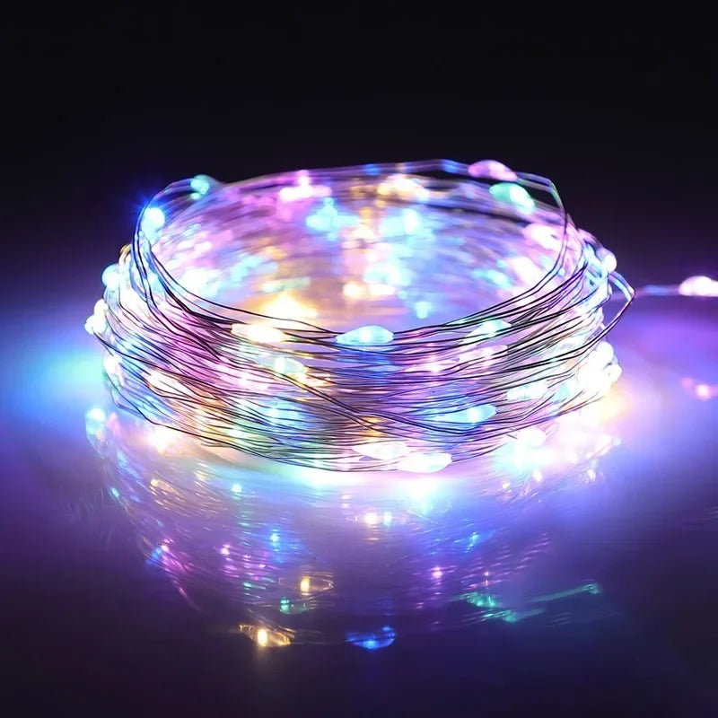 Girlanda świetlna LED solarna z drutu miedzianego