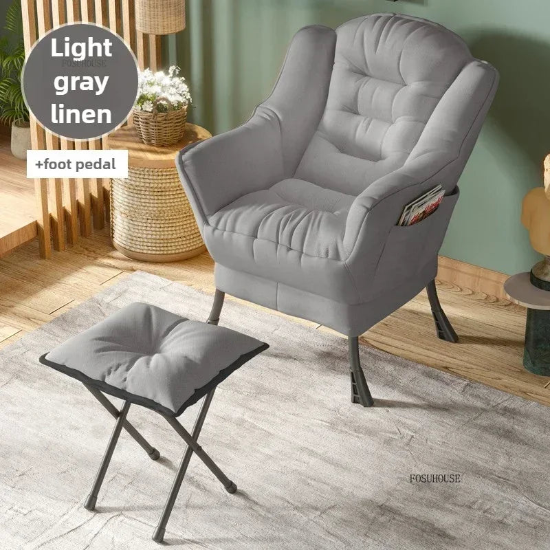 Nowoczesny fotel z podnóżkiem