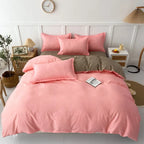 Pokrowiec na kołdrę w kratkę w odcieniach khaki