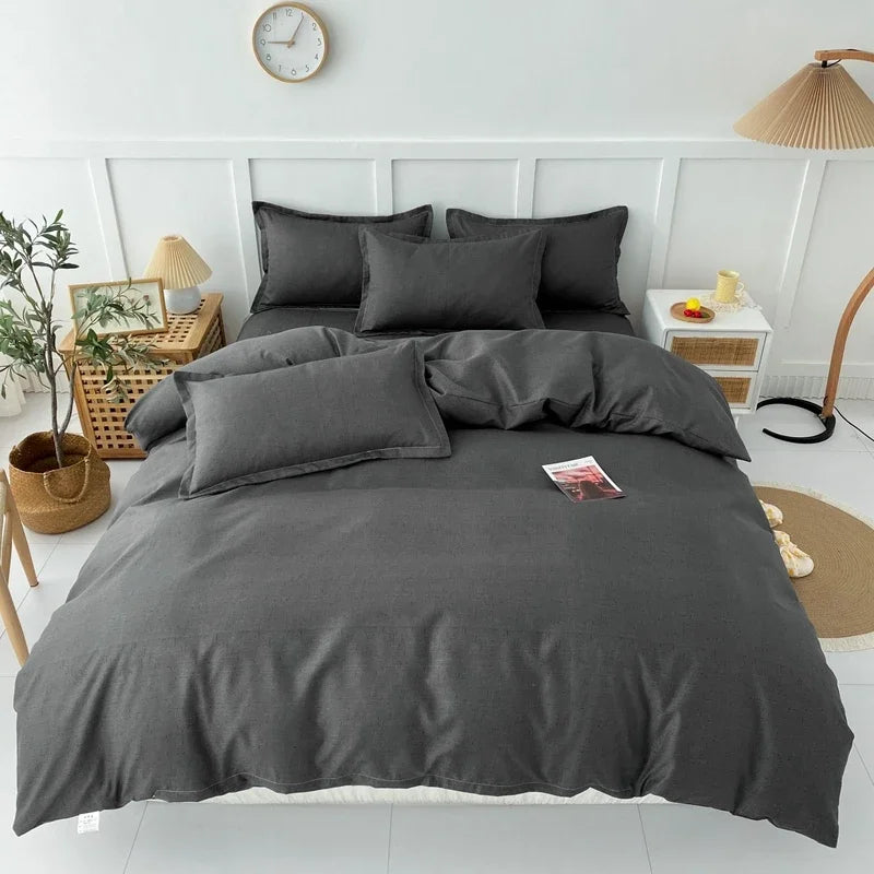 Pokrowiec na kołdrę w kratkę w odcieniach khaki