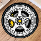 Okrągły Dywan z Felgą Samochodową