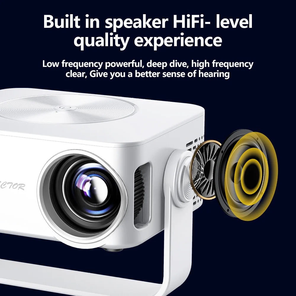 Przenośny Projektor Mini Beamer 1080P z Wi-Fi i Głośnikiem