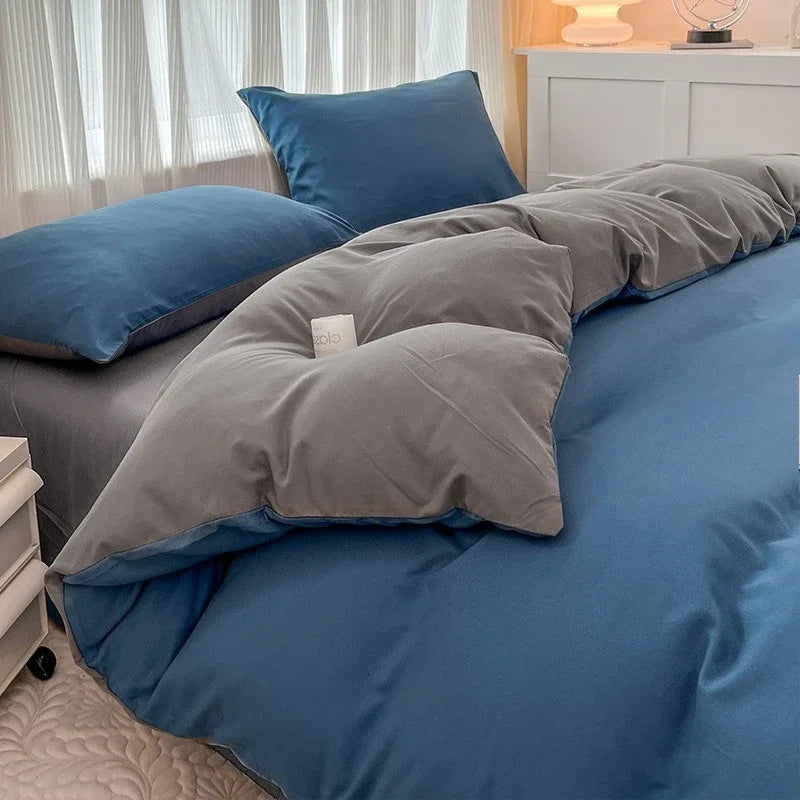 Miękki i oddychający komplet poszewek i prześcieradło w różnych kolorach