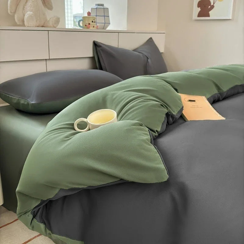 Miękki i oddychający komplet poszewek i prześcieradło w różnych kolorach