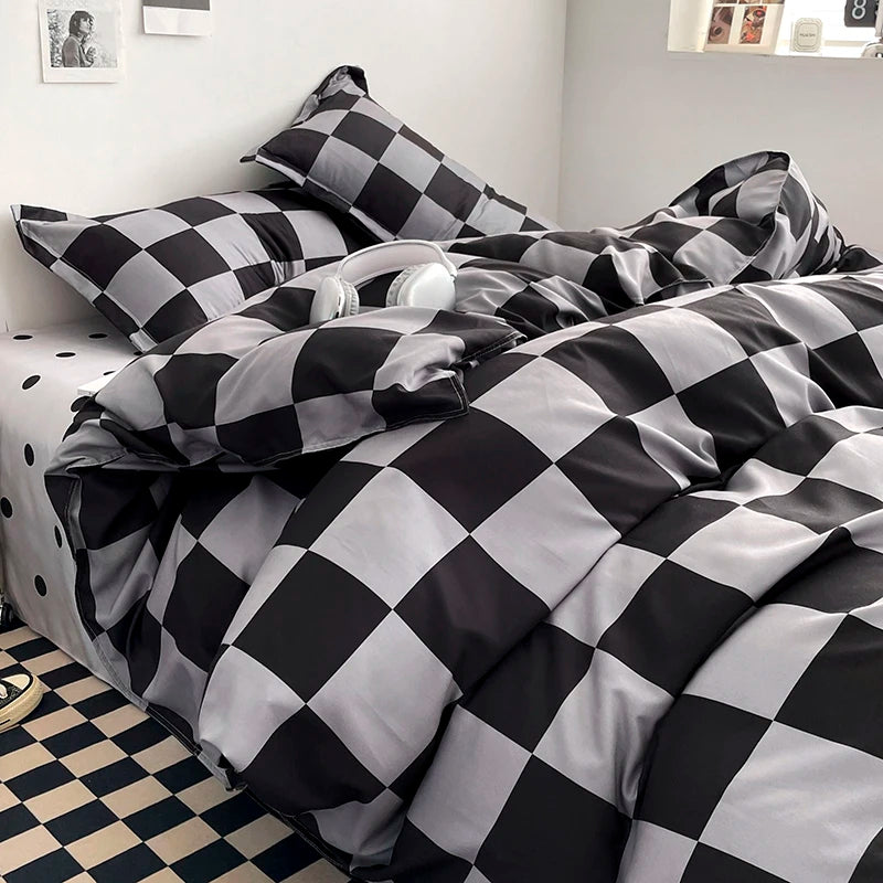 Komplet poszewek w kratę