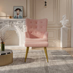 Różowy fotel wypoczynkowy z podnóżkiem