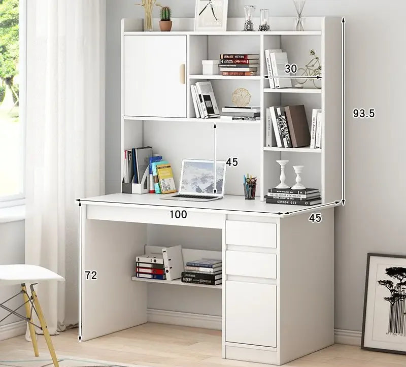 Bambusowy regał na książki i biurko komputerowe