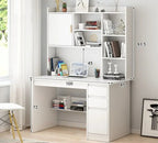 Bambusowy regał na książki i biurko komputerowe