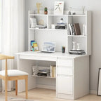 Bambusowy regał na książki i biurko komputerowe