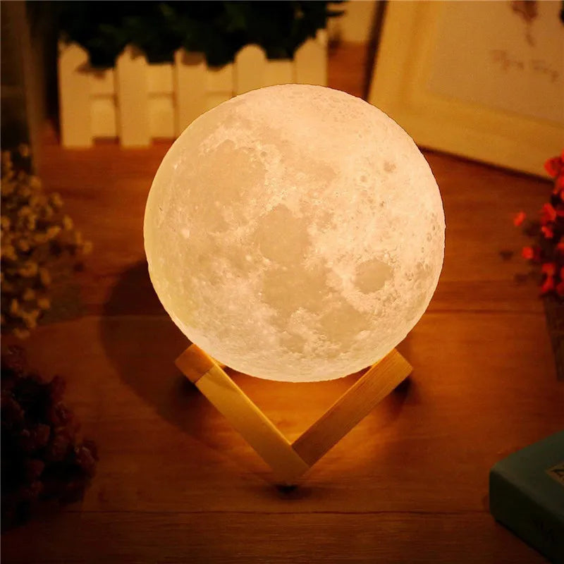 Lampka nocna 3D w kształcie księżyca