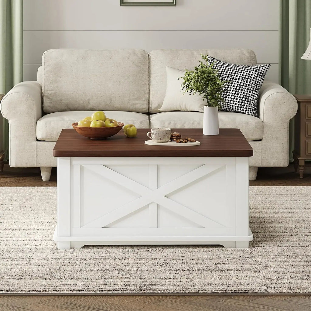 Wielofunkcyjny Stolik Kawowy z Podnoszonym Blatem i Schowkiem