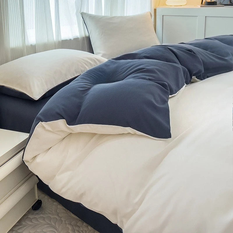 Miękki i oddychający komplet poszewek i prześcieradło w różnych kolorach