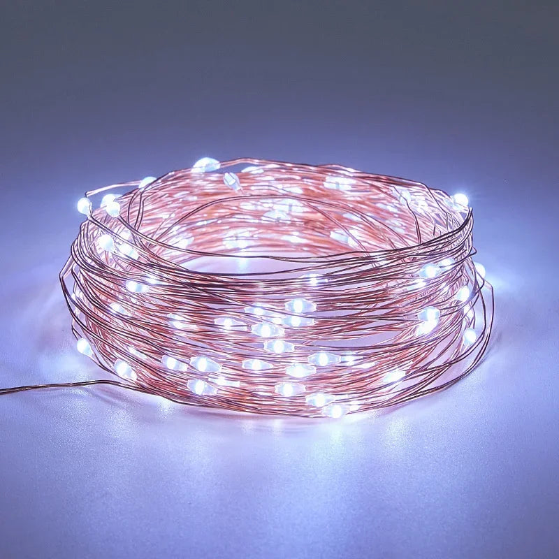 Girlanda świetlna LED solarna z drutu miedzianego