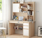 Bambusowy regał na książki i biurko komputerowe