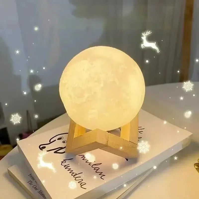 Lampka nocna 3D w kształcie księżyca