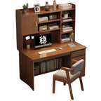 Bambusowy regał na książki i biurko komputerowe