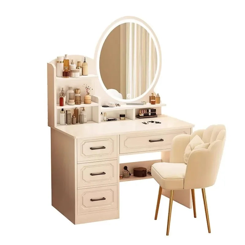 Toaletka w stylu "Cream Wind" z lustrem