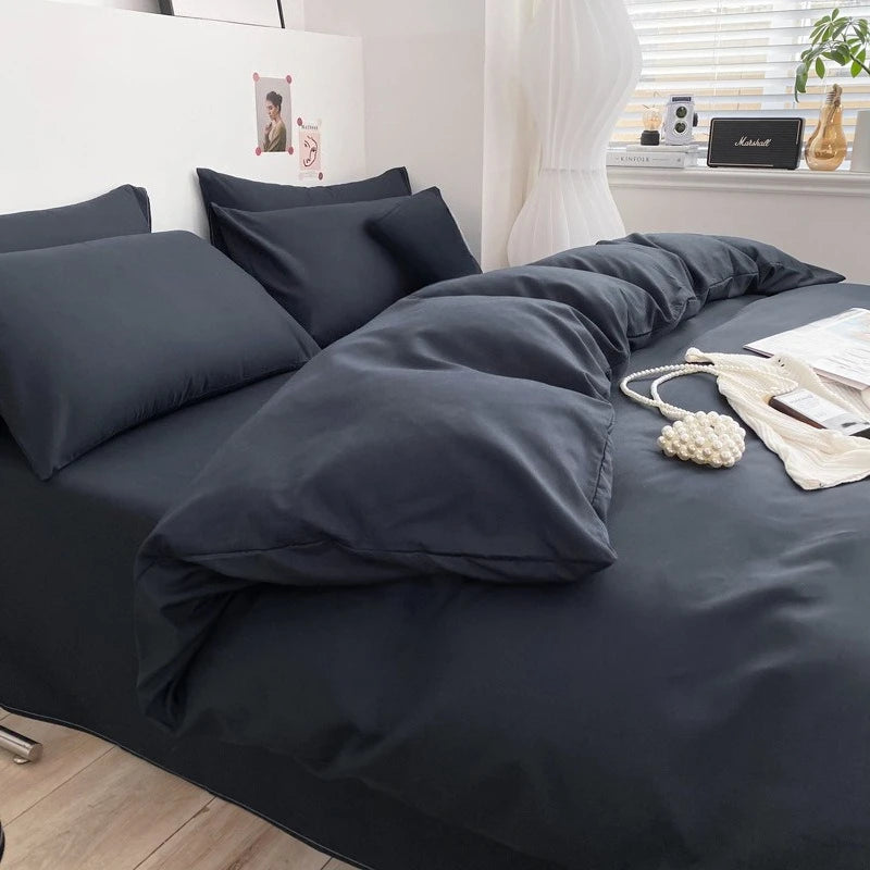Miękki i oddychający komplet poszewek i prześcieradło w różnych kolorach