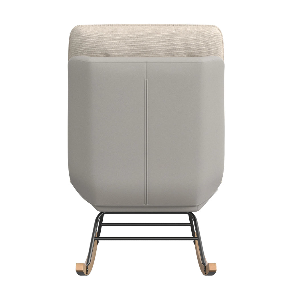 Nowoczesny fotel bujany z podnóżkiem