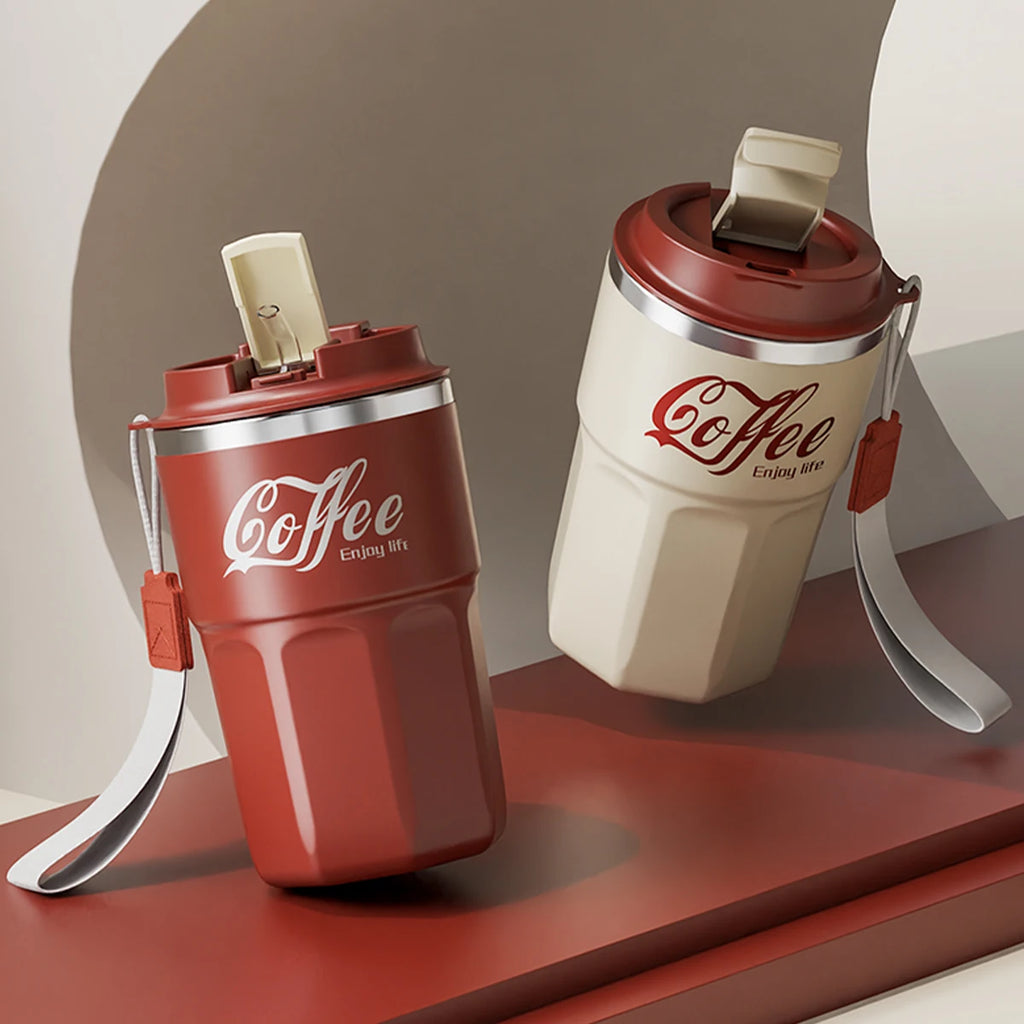 Kubek Termiczny z Uchwytem ze Stali Nierdzewnej "Coffee"