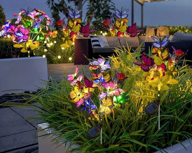Lampy Solarne Ogrodowe LED Motyle Zestaw