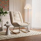 Nowoczesny fotel bujany z podnóżkiem