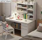 Bambusowy regał na książki i biurko komputerowe